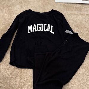 Old Navy Black 'Magical' Pajama Set